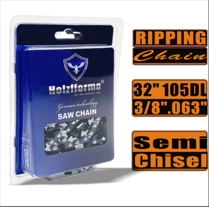 Полудолото для рыхлых цепей Holzfforma® 3/8'' 0,063'' 32 дюйма 105DL цепи для Бензопилы Высококачественные немецкие лезвия и звенья